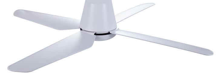 Lucci Air Aria Hugger 52" Flush Mount Indoor/Outdoor Ceiling Fan with Light and Remote, Damp Rated, Low Profile White LED Ceiling Fan for Low Ceiling