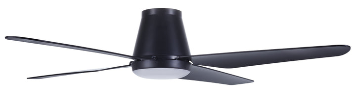 Lucci Air Aria Hugger 52" Flush Mount Indoor/Outdoor Ceiling Fan with Light and Remote, Damp Rated, Low Profile Black LED Ceiling Fan for Low Ceiling