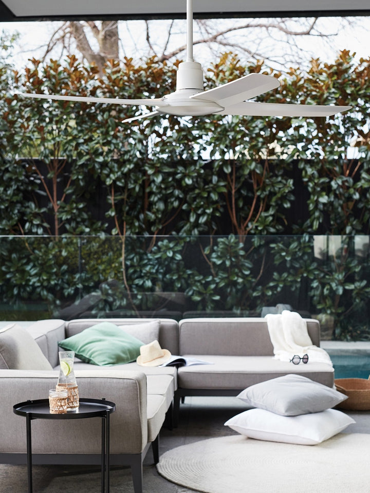 Lucci Air Nautilus 52" Wet Rated Outdoor Ceiling Fan with Remote Control, Modern White Patio Ceiling Fan