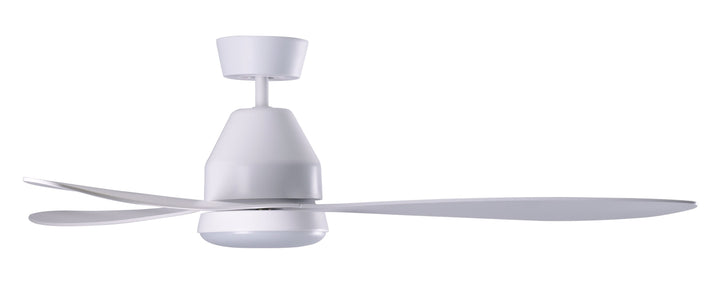 Lucci Air Whitehaven 56" Smart WiFi Indoor/Outdoor DC Ceiling Fan with LED Light and Remote, Damp Rated, White Ceiling Fan