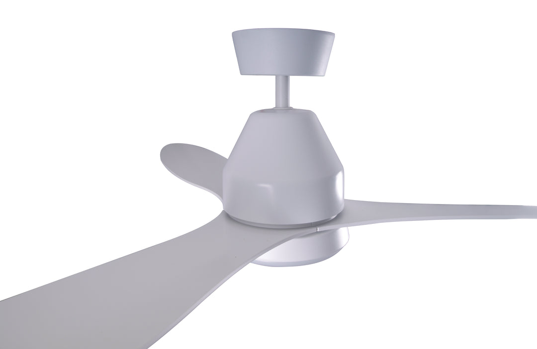 Lucci Air Whitehaven 56" Smart WiFi Indoor/Outdoor DC Ceiling Fan with LED Light and Remote, Damp Rated, White Ceiling Fan
