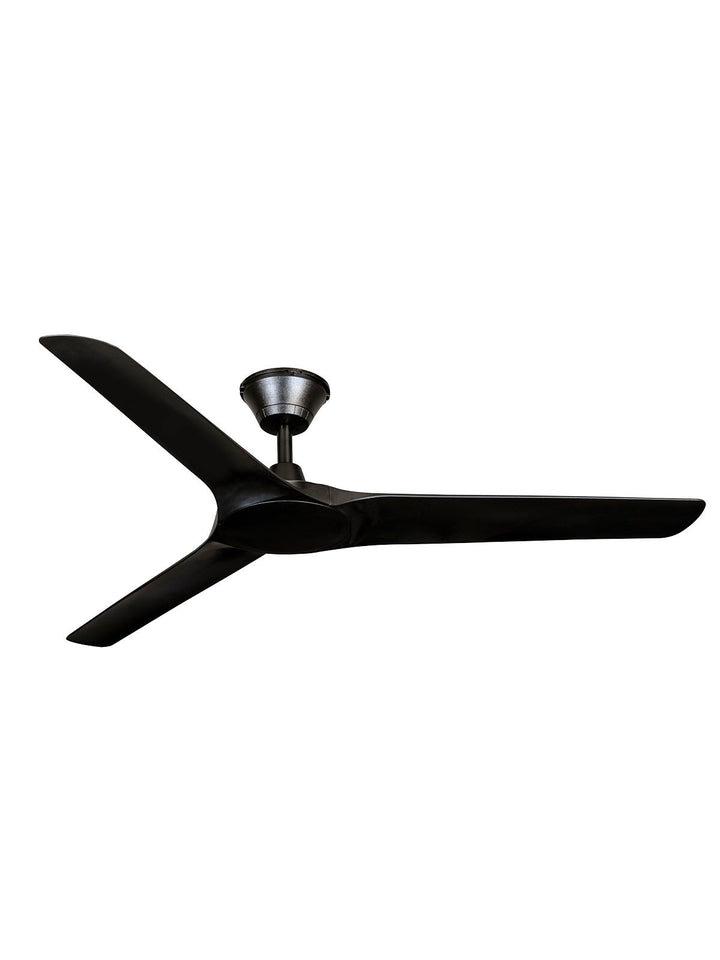 Lucci Air Abyss 56" Outdoor Ceiling Fan with Remote, IP66 Wet Rated Modern Black Ceiling Fan with Remote Control, Energy Efficient DC Motor