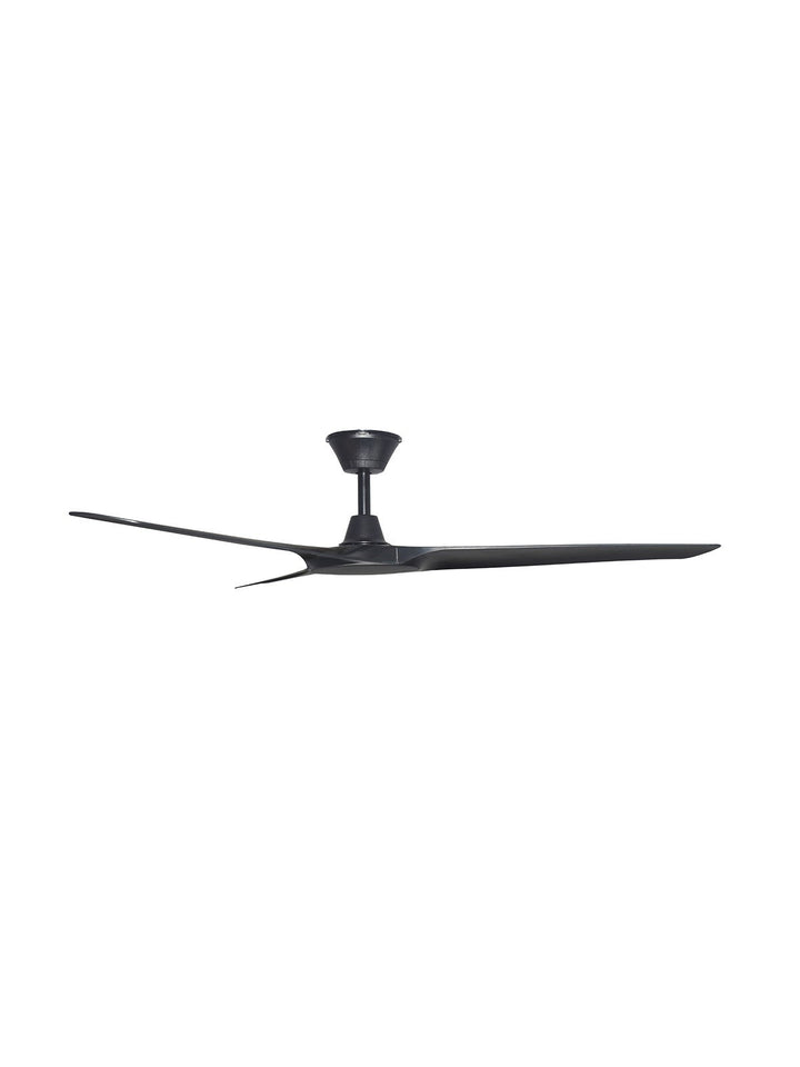 Lucci Air Abyss 56" Outdoor Ceiling Fan with Remote, IP66 Wet Rated Modern Black Ceiling Fan with Remote Control, Energy Efficient DC Motor