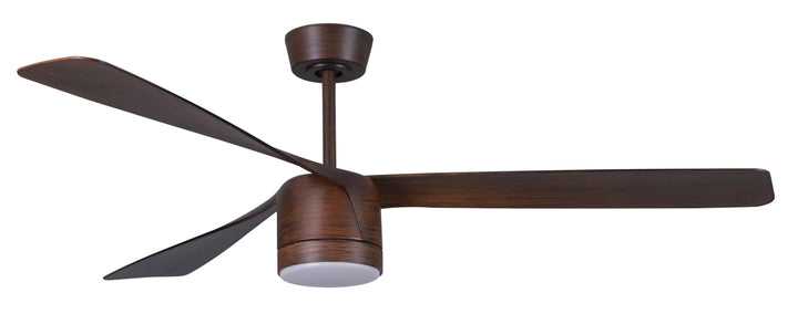 Lucci Air Peregrine 56" Indoor/Outdoor DC Ceiling Fan with LED Light and Remote, Damp Rated, Koa Modern Ceiling Fan