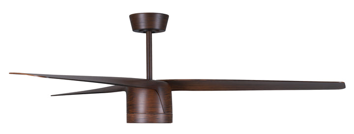 Lucci Air Peregrine 56" Indoor/Outdoor DC Ceiling Fan with LED Light and Remote, Damp Rated, Koa Modern Ceiling Fan