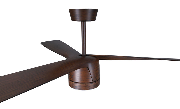 Lucci Air Peregrine 56" Indoor/Outdoor DC Ceiling Fan with LED Light and Remote, Damp Rated, Koa Modern Ceiling Fan
