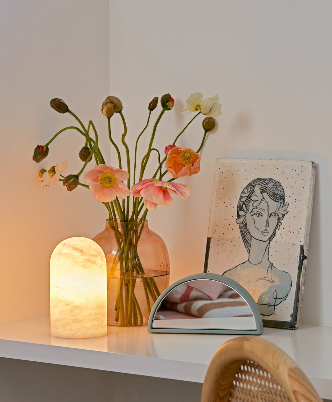 Beacon Lighting Panton Alabaster Table Lamp Modern Decorative Accent Lamp