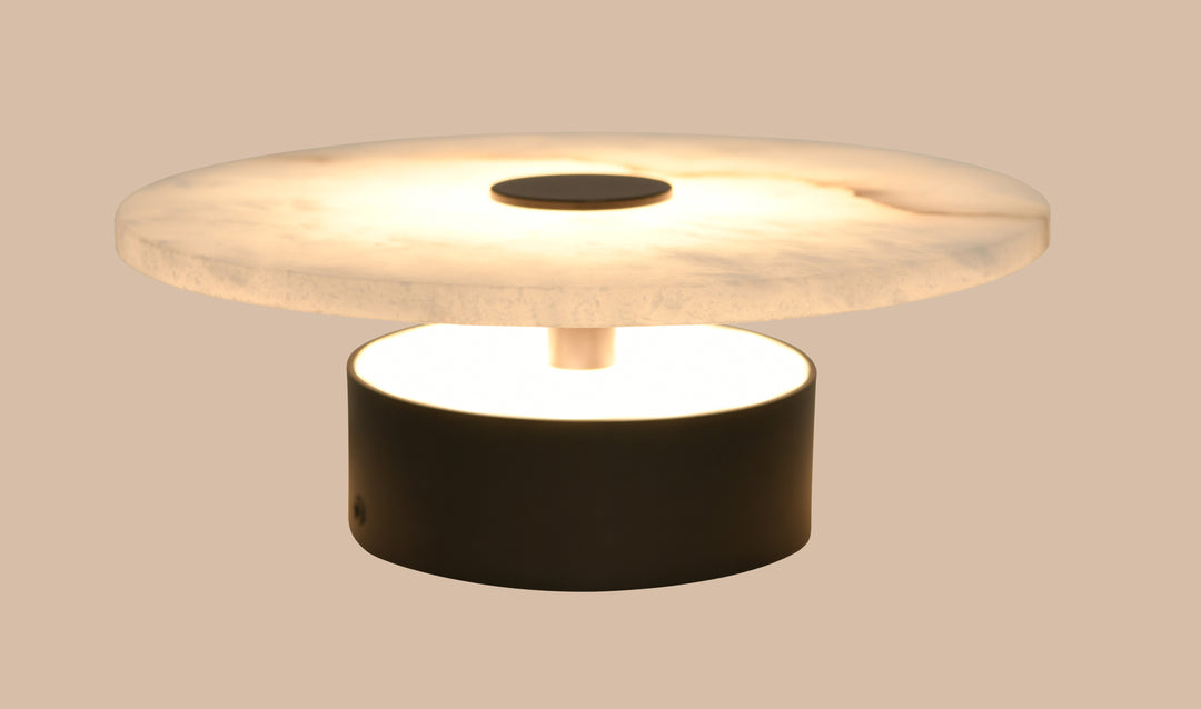 Beacon Lighting Osten Spanish Alabaster Wall Sconce Black LED Modern Wall Light
