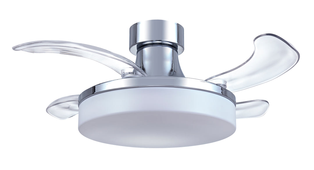 Fanaway Mya 36" Retractable Blade Ceiling Fan with Light and Remote, Modern Fandelier Ceiling Fan, Patented Design Technology, Stronger Thicker Blades, Chrome