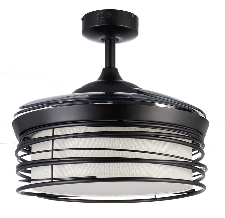 Fanaway Luna 48" Retractable Blade Ceiling Fan with Light and Remote, Color Adjustable LED Fandelier Ceiling Fan, Patented Design Technology, Stronger Thicker Blades, Black