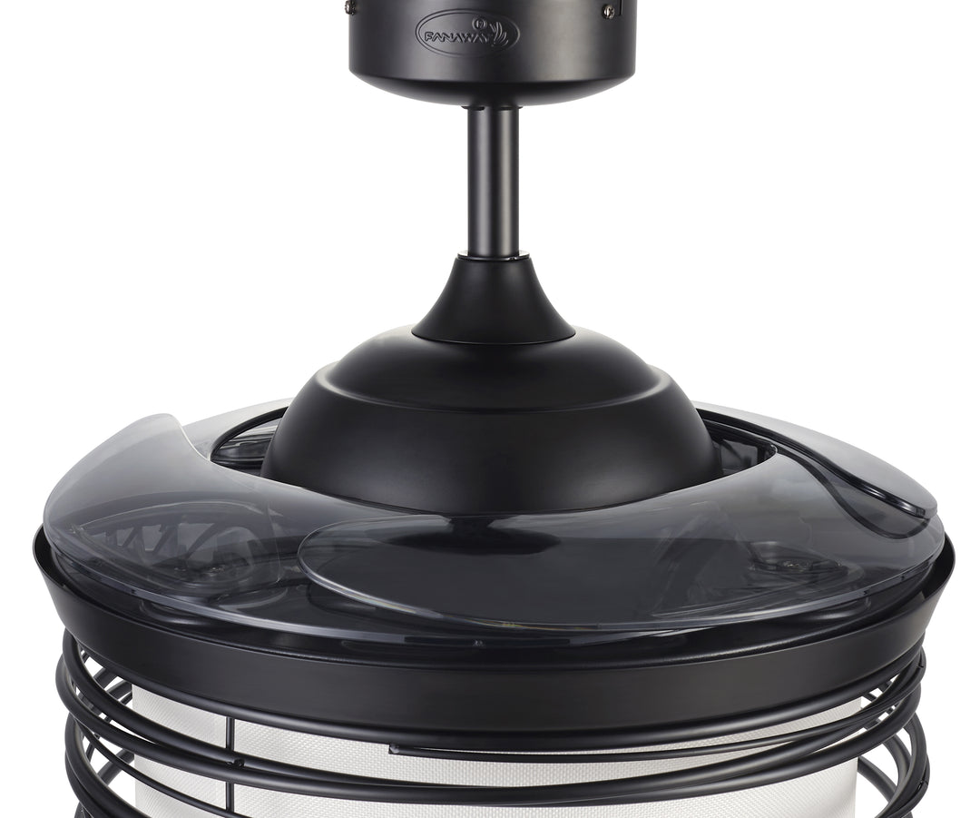 Fanaway Luna 48" Retractable Blade Ceiling Fan with Light and Remote, Color Adjustable LED Fandelier Ceiling Fan, Patented Design Technology, Stronger Thicker Blades, Black