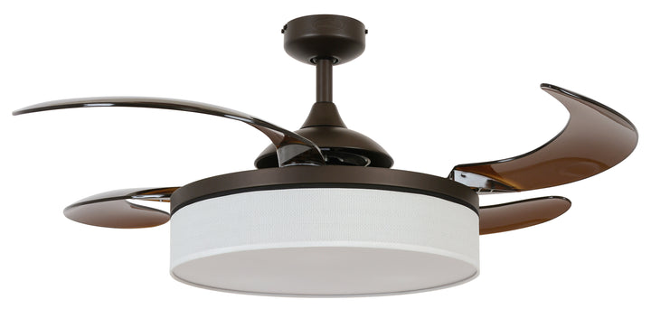 Fanaway Fraser 48" Retractable Blade Ceiling Fan with Light and Remote, Modern Fandelier Ceiling Fan, Patented Design Technology, Stronger Thicker Blades, Oil Rubbed Bronze