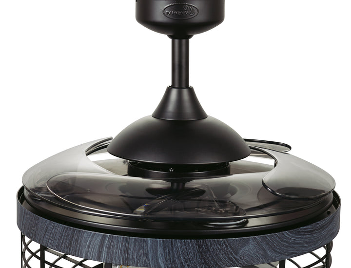 Fanaway Montclair 48" Retractable Blade Ceiling Fan with Light and Remote, Modern Fandelier Ceiling Fan, Patented Design Technology, Stronger Thicker Blades, Black