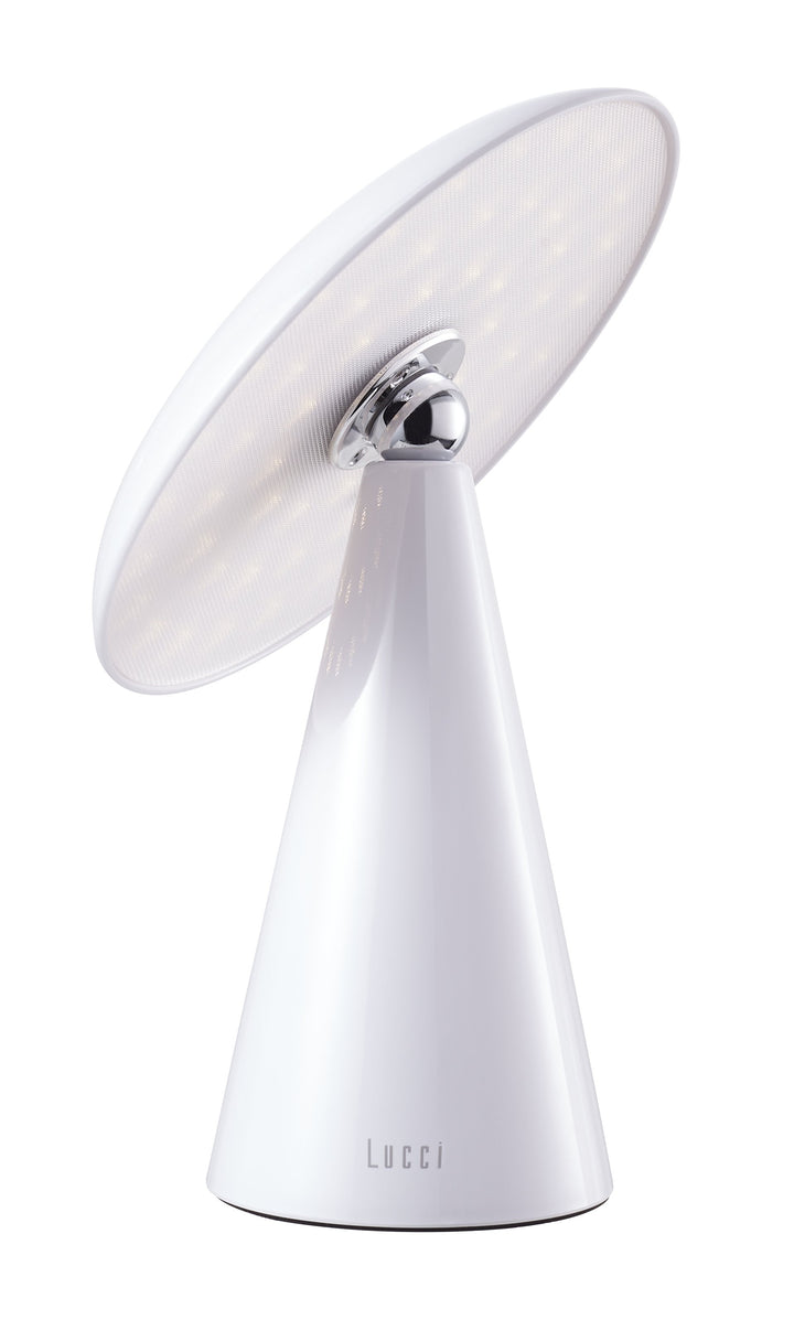 Beacon Lighting Kinoko II Cordless 2-in-1 Rechargeable LED Table &amp; Wall Lamp, CCT Dimmable, Gloss White