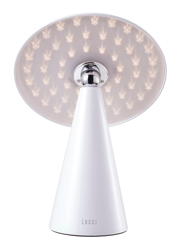 Beacon Lighting Kinoko II Cordless 2-in-1 Rechargeable LED Table &amp; Wall Lamp, CCT Dimmable, Gloss White