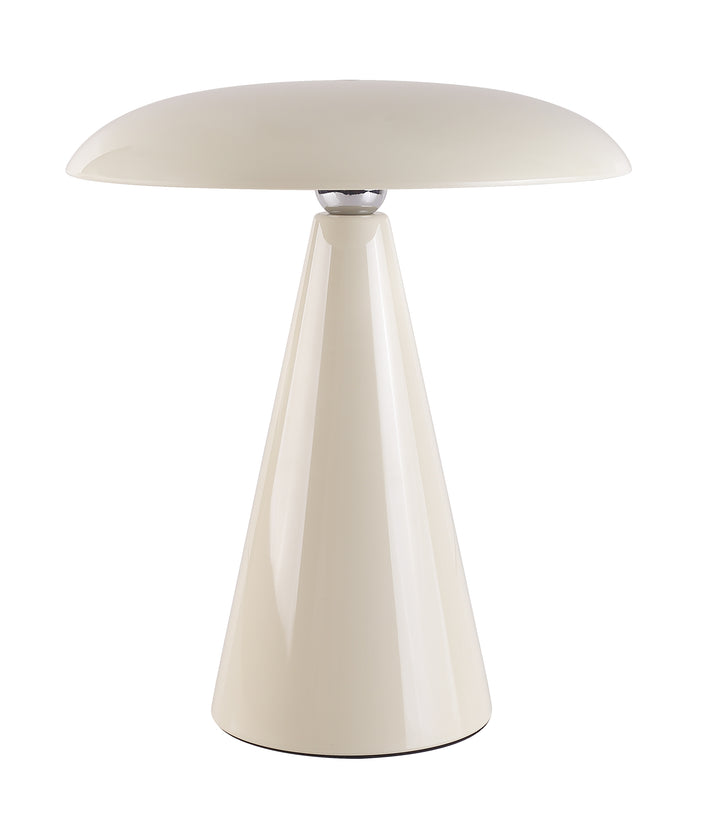 Beacon Lighting Kinoko II Cordless 2-in-1 Rechargeable LED Table &amp; Wall Lamp, CCT Dimmable, Gloss Cream
