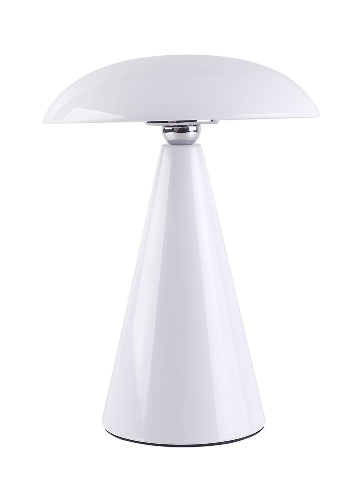 Beacon Lighting Kinoko XS Cordless 2-in-1 Rechargeable LED Table &amp; Wall Lamp, CCT Dimmable, Gloss White