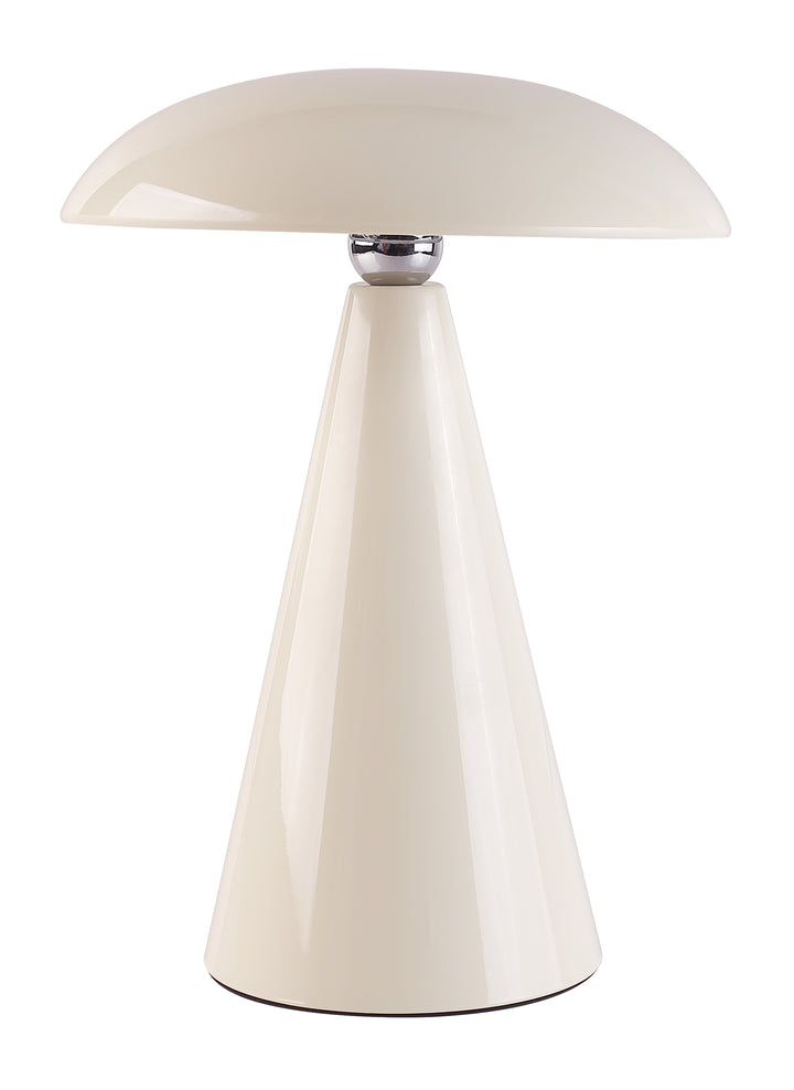 Beacon Lighting Kinoko XS Cordless 2-in-1 Rechargeable LED Table &amp; Wall Lamp, CCT Dimmable, Gloss Cream