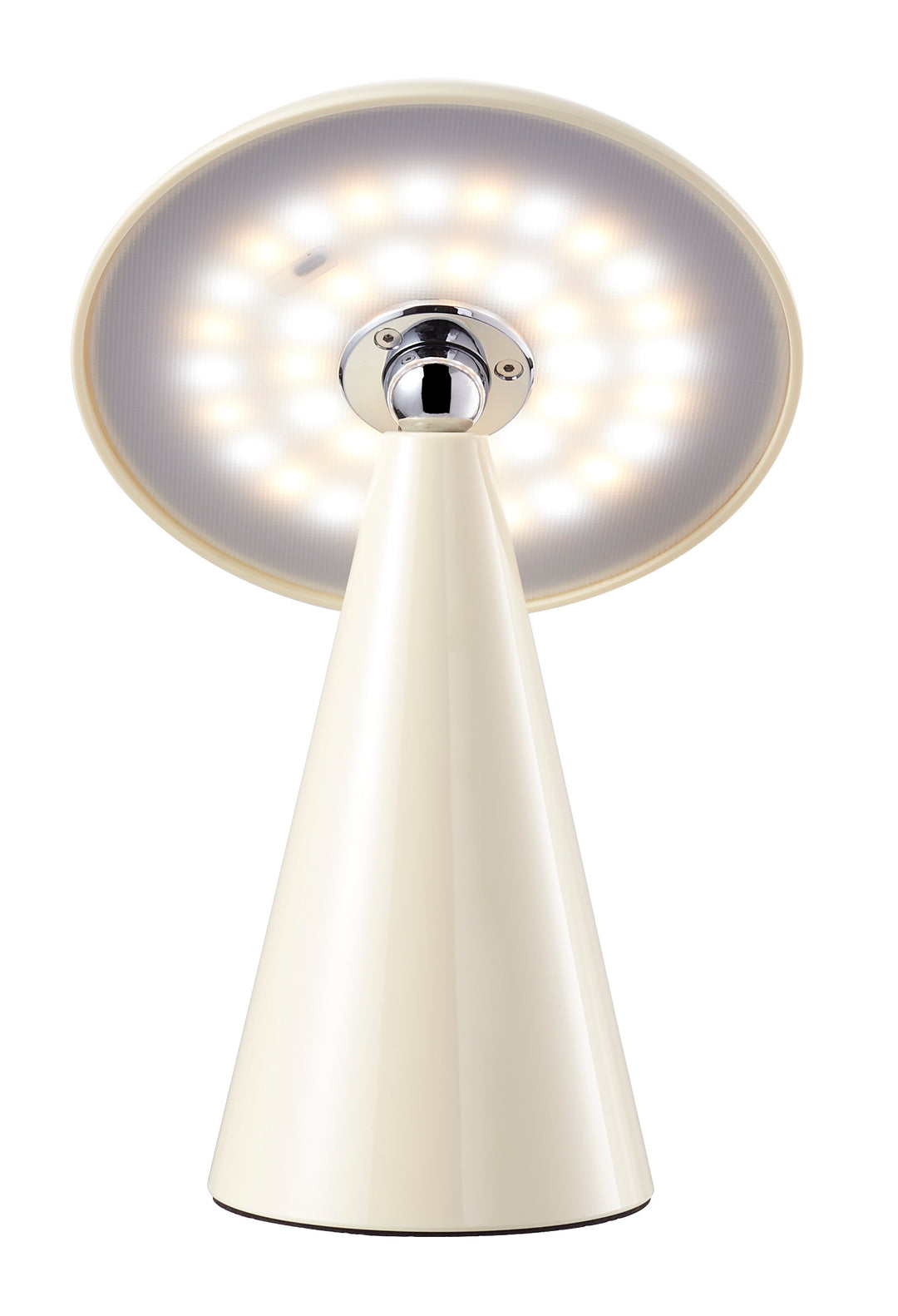 Beacon Lighting Kinoko XS Cordless 2-in-1 Rechargeable LED Table &amp; Wall Lamp, CCT Dimmable, Gloss Cream