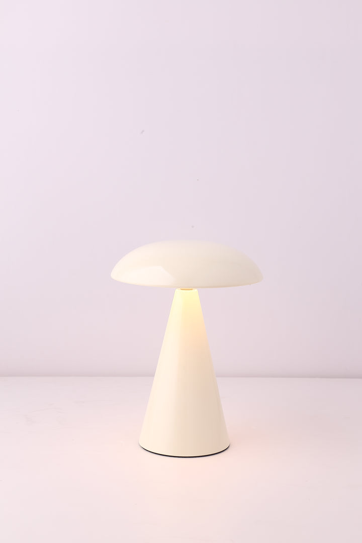 Beacon Lighting Kinoko XS Cordless 2-in-1 Rechargeable LED Table &amp; Wall Lamp, CCT Dimmable, Gloss Cream