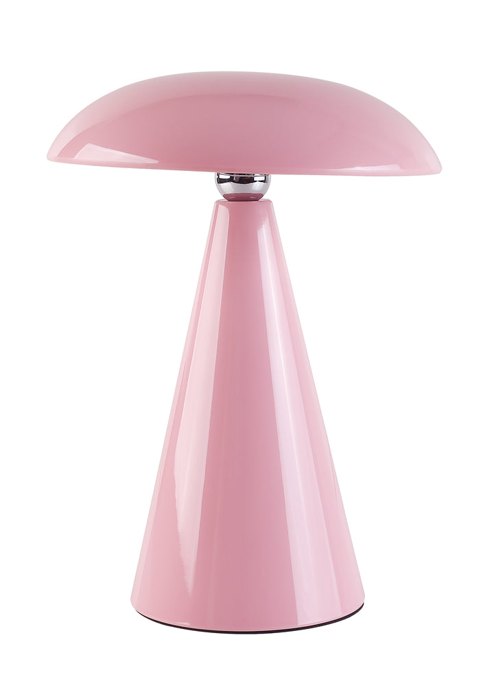 Beacon Lighting Kinoko XS Cordless 2-in-1 Rechargeable LED Table &amp; Wall Lamp, CCT Dimmable, Gloss Pink