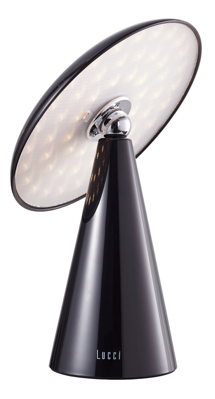 Beacon Lighting Kinoko II Cordless 2-in-1 Rechargeable LED Table &amp; Wall Lamp, CCT Dimmable, Gloss Black