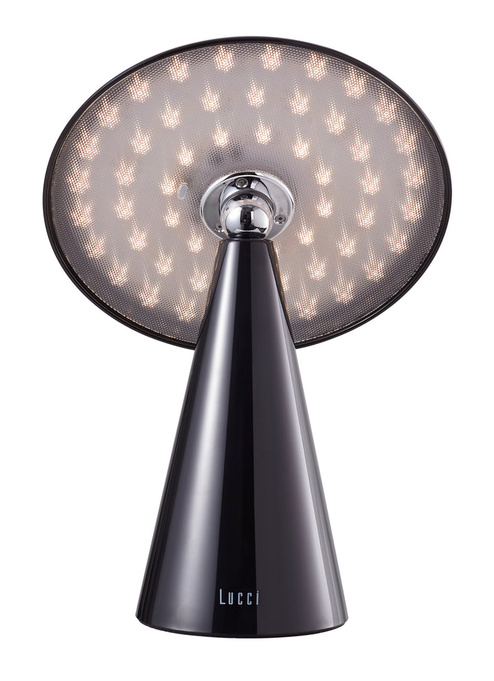 Beacon Lighting Kinoko II Cordless 2-in-1 Rechargeable LED Table &amp; Wall Lamp, CCT Dimmable, Gloss Black