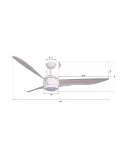 Lucci Air Nordic 56" Ceiling Fan with LED Light Kit in Matte White and White Wash Blades