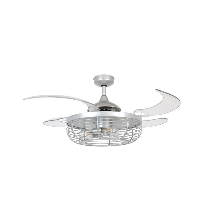 Fanaway Carbondale 48-inch Gray Silver and Clear Ceiling Fan with Light