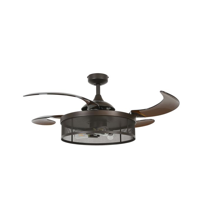 Fanaway Meridian 48-inch Oil Rubbed Bronze and Amber AC Ceiling Fan with Light