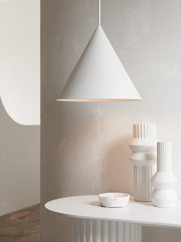 Everest 1 Light Cone Pendant in White