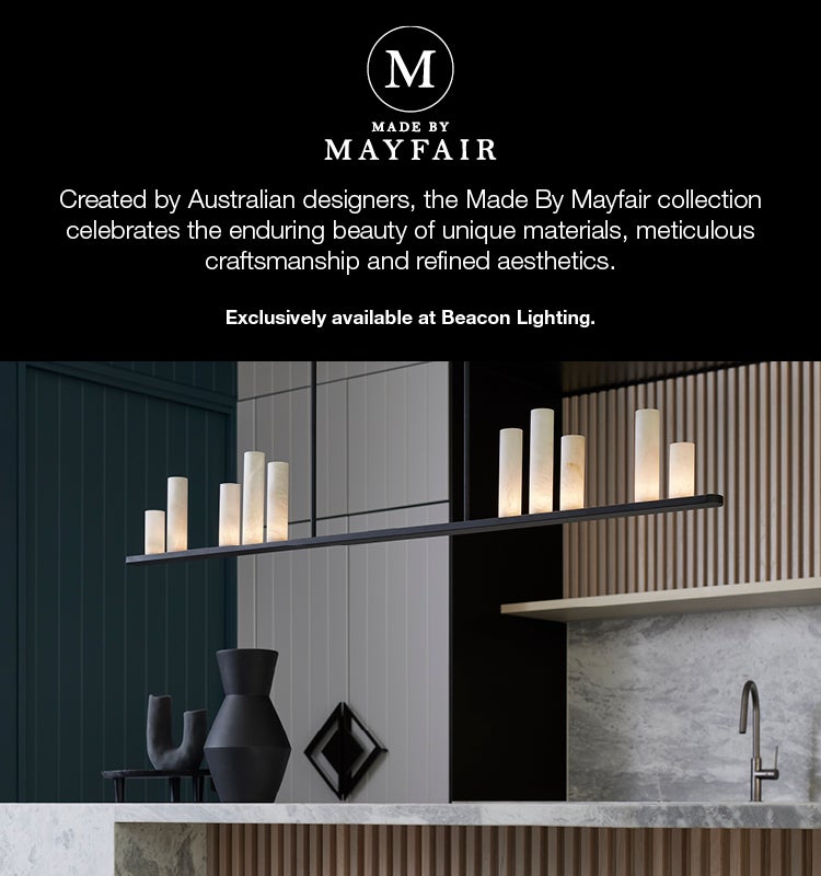 Made by Mayfair Panama LED 10 Light Pendant in Black with Spanish Alabaster Shades